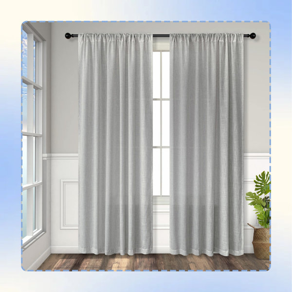 Latitude Run® Sage Green Curtains 84 Inch Length For Living Room 2